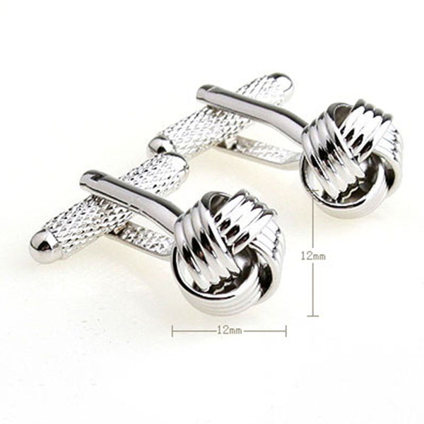 Laser Laser Chinese Knot Plain Colour Metal Cufflinks