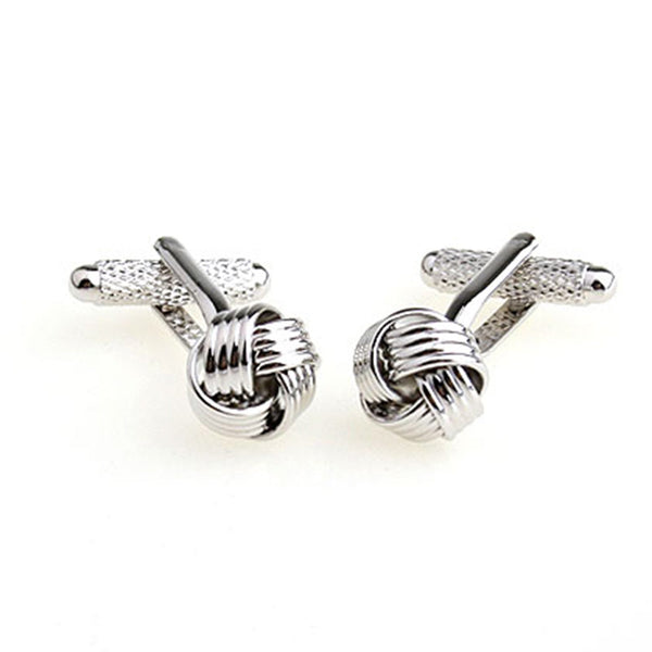 Laser Laser Chinese Knot Plain Colour Metal Cufflinks