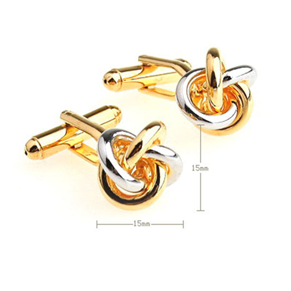 Laser Laser Chinese Knot Plain Colour Metal Cufflinks