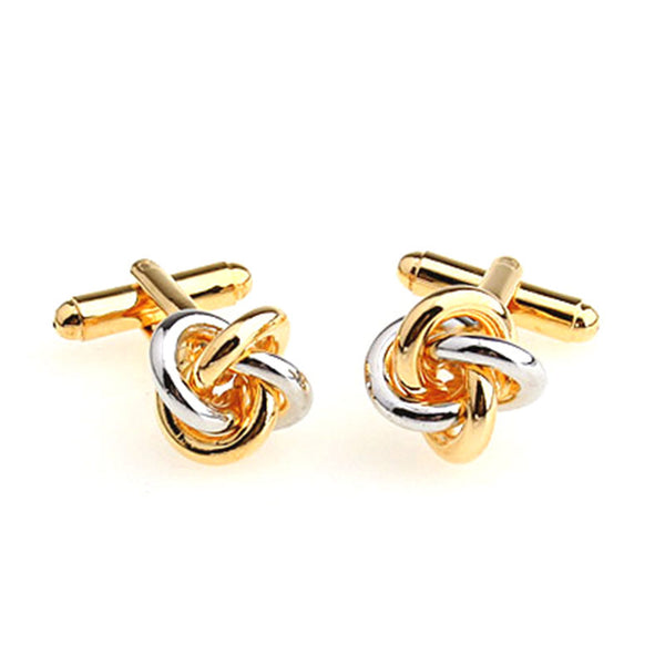 Laser Laser Chinese Knot Plain Colour Metal Cufflinks