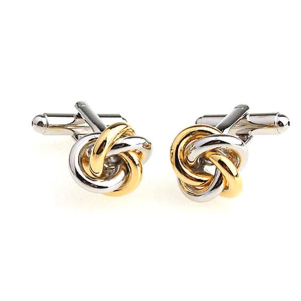 Laser Laser Chinese Knot Plain Colour Metal Cufflinks