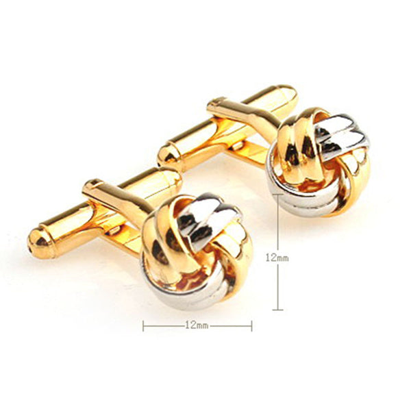 Laser Laser Chinese Knot Plain Colour Metal Cufflinks