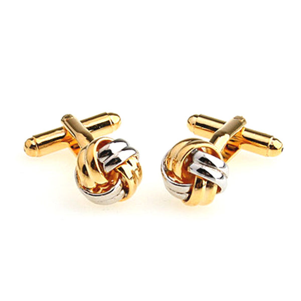 Laser Laser Chinese Knot Plain Colour Metal Cufflinks