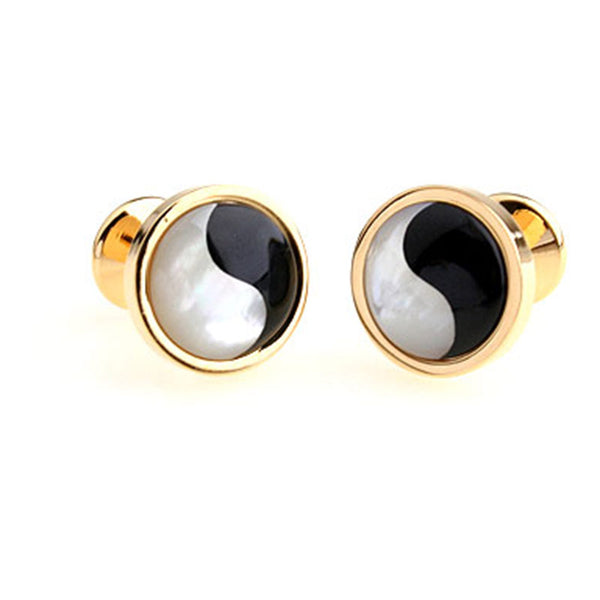 European & American Classical Shells Agate Cufflinks