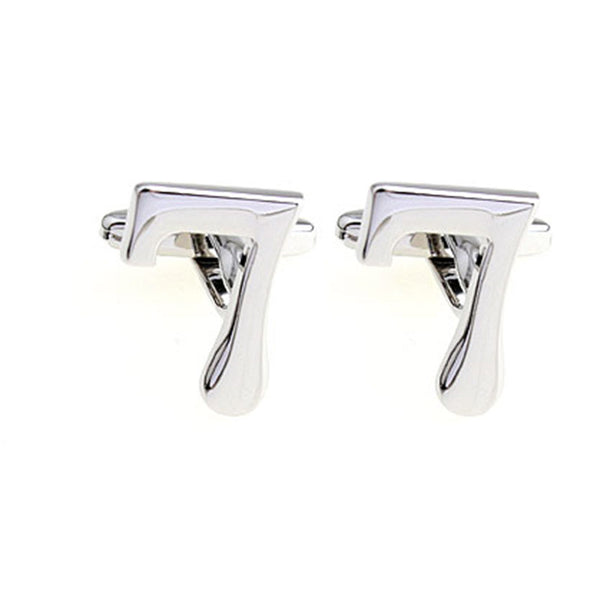 Number Letter Plain Colour Metal Cufflinks