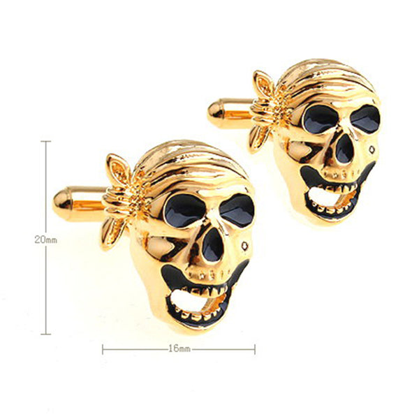 Interesting Skull Enamel Dropping Glue Cufflinks