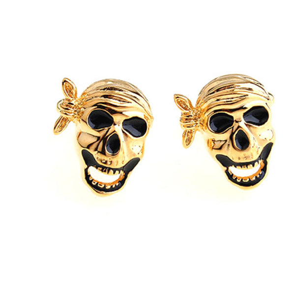 Interesting Skull Enamel Dropping Glue Cufflinks