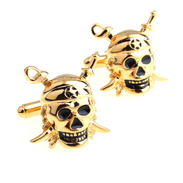 Interesting Skull Enamel Dropping Glue Cufflinks