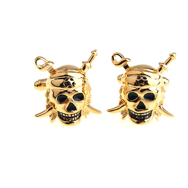 Interesting Skull Enamel Dropping Glue Cufflinks