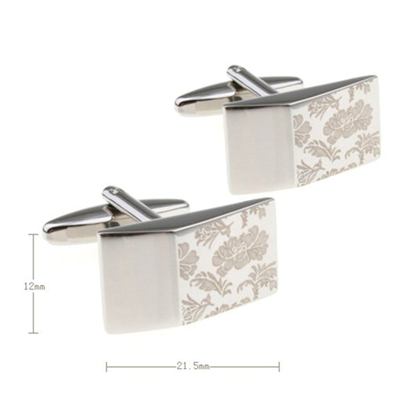 Laser Laser Chinese Knot Plain Colour Metal Cufflinks