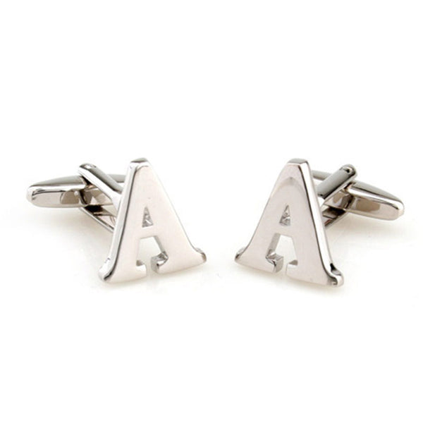 Number Letter Plain Colour Metal Cufflinks