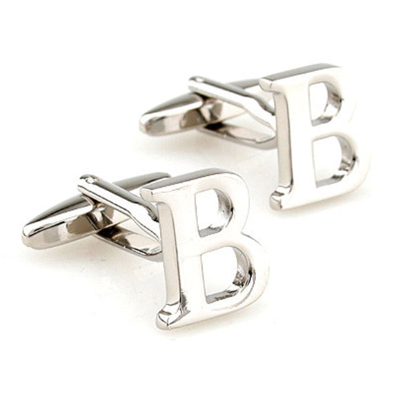 Number Letter Plain Colour Metal Cufflinks