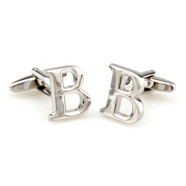 Number Letter Plain Colour Metal Cufflinks