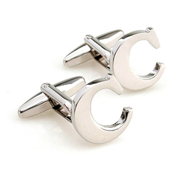 Number Letter Plain Colour Metal Cufflinks