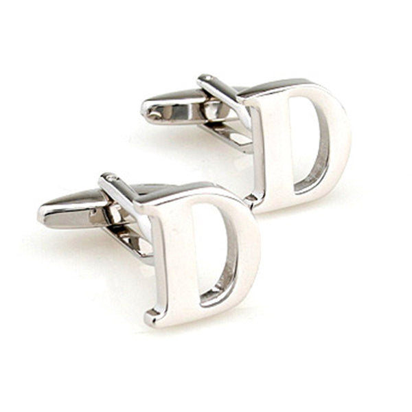 Number Letter Plain Colour Metal Cufflinks