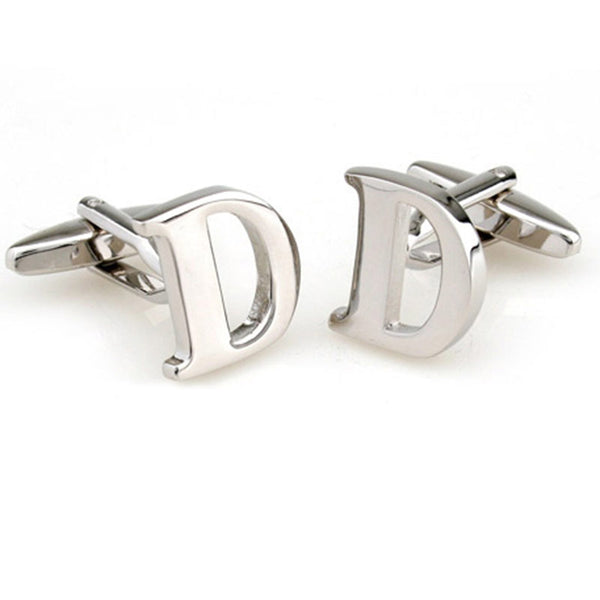 Number Letter Plain Colour Metal Cufflinks