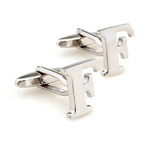 Number Letter Plain Colour Metal Cufflinks