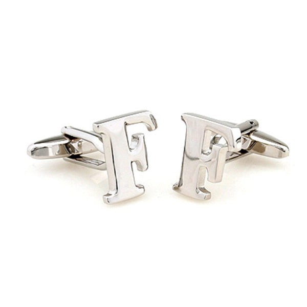 Number Letter Plain Colour Metal Cufflinks