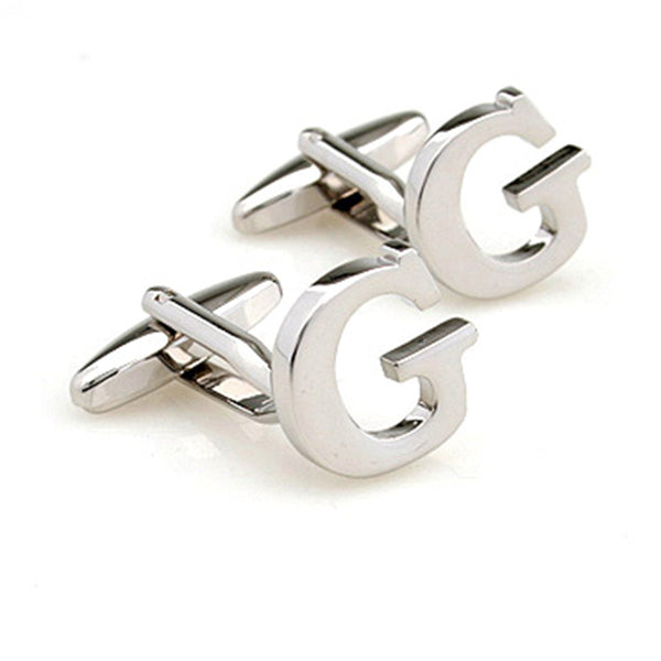 Number Letter Plain Colour Metal Cufflinks