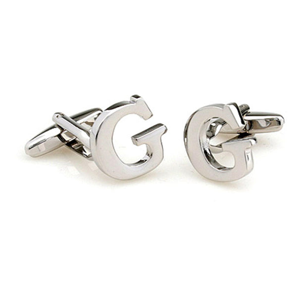 Number Letter Plain Colour Metal Cufflinks