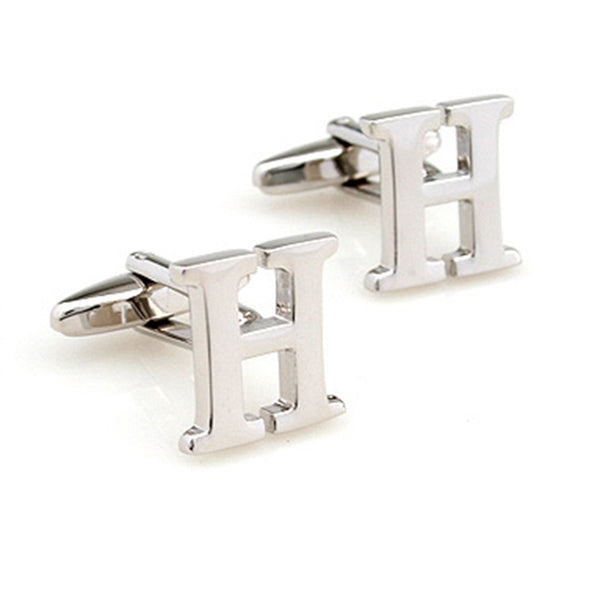 Number Letter Plain Colour Metal Cufflinks