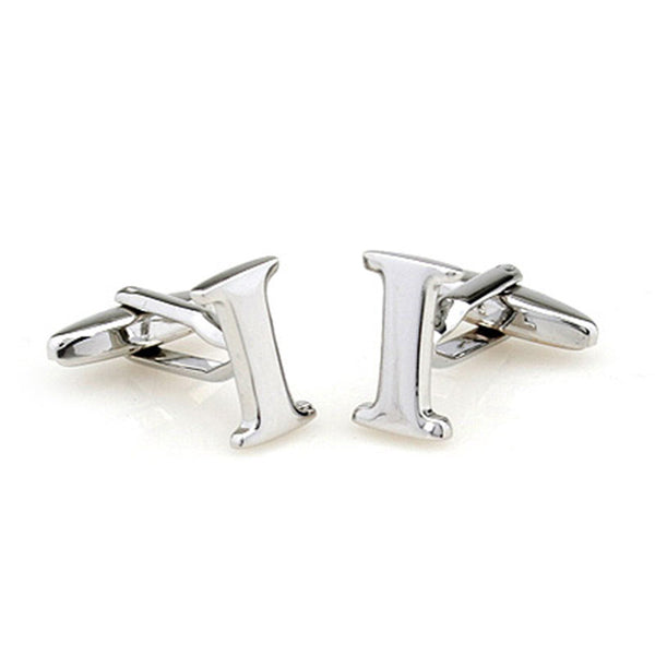 Number Letter Plain Colour Metal Cufflinks