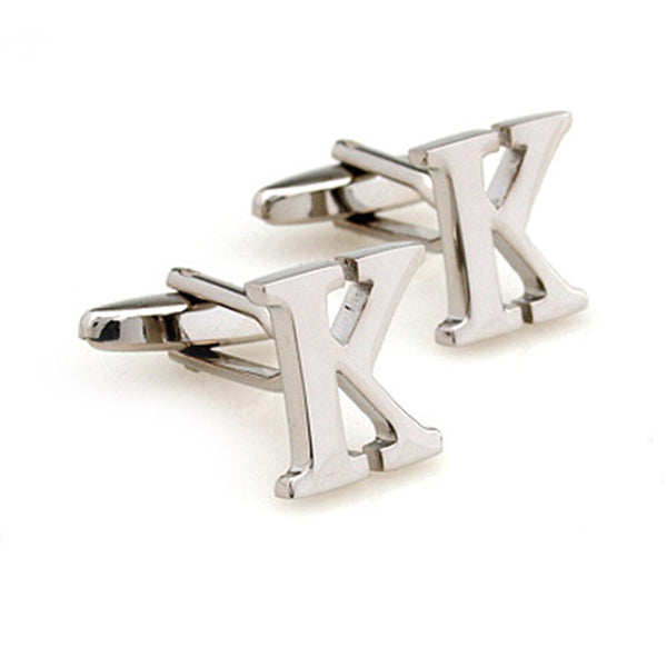 Number Letter Plain Colour Metal Cufflinks