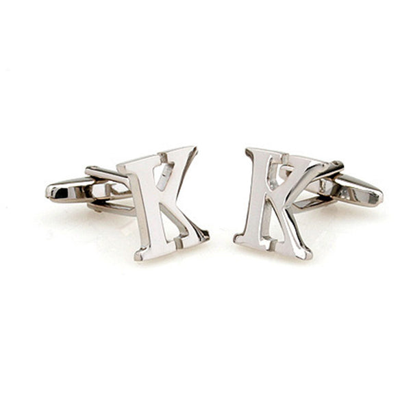 Number Letter Plain Colour Metal Cufflinks