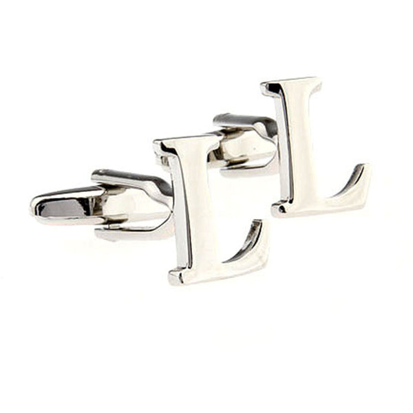 Number Letter Plain Colour Metal Cufflinks