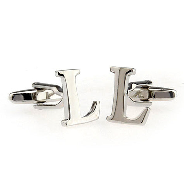 Number Letter Plain Colour Metal Cufflinks