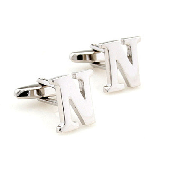 Number Letter Plain Colour Metal Cufflinks