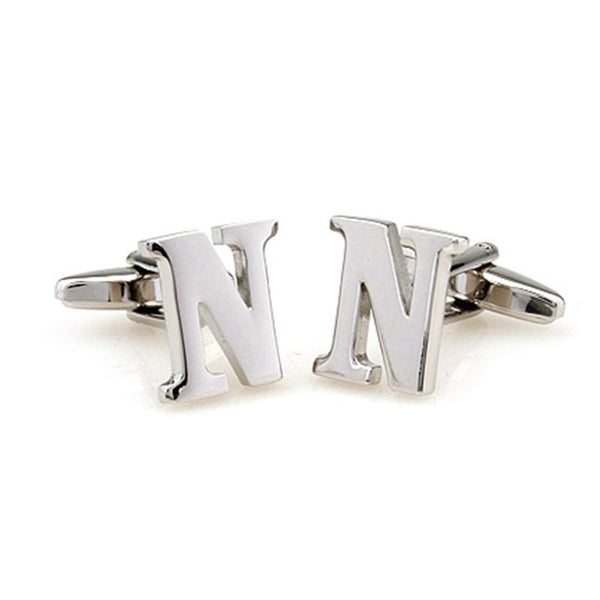 Number Letter Plain Colour Metal Cufflinks