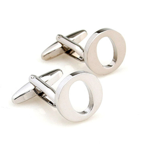 Number Letter Plain Colour Metal Cufflinks