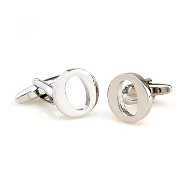 Number Letter Plain Colour Metal Cufflinks