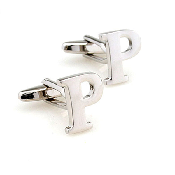 Number Letter Plain Colour Metal Cufflinks