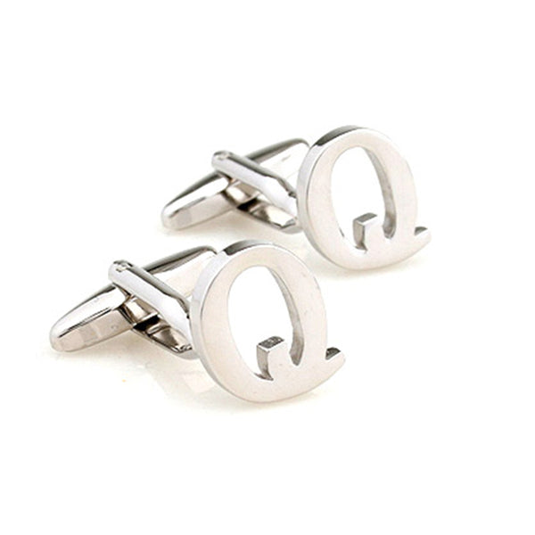 Number Letter Plain Colour Metal Cufflinks