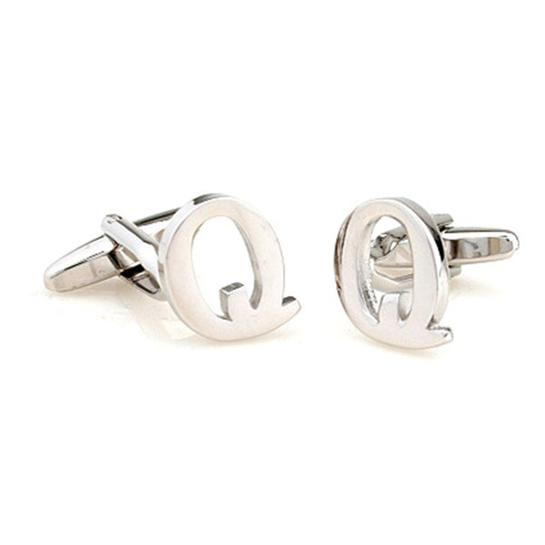 Number Letter Plain Colour Metal Cufflinks