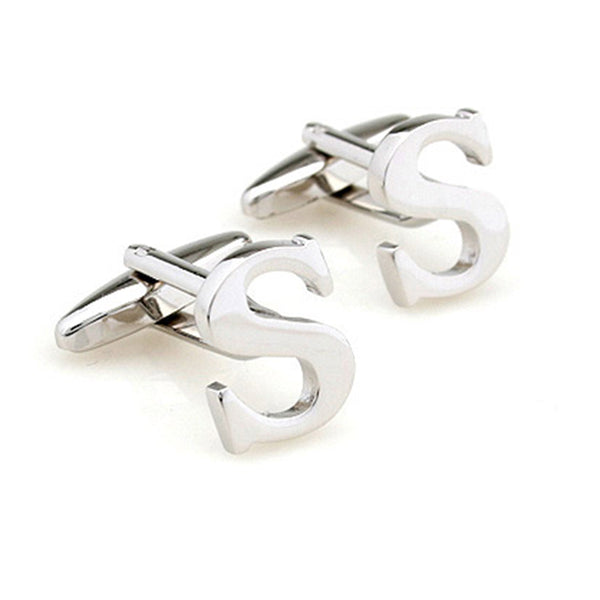 Number Letter Plain Colour Metal Cufflinks