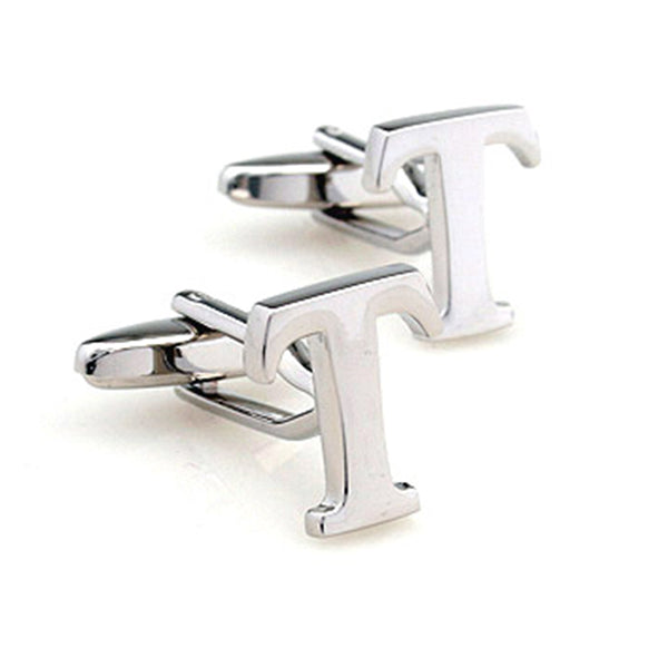 Number Letter Plain Colour Metal Cufflinks