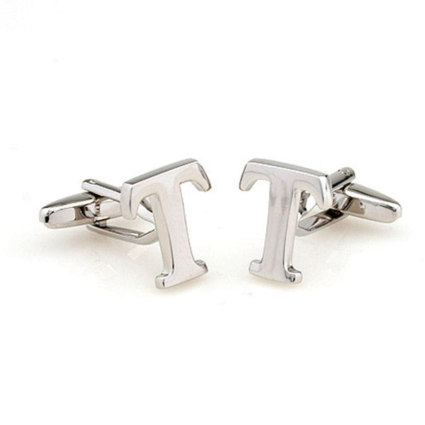 Number Letter Plain Colour Metal Cufflinks