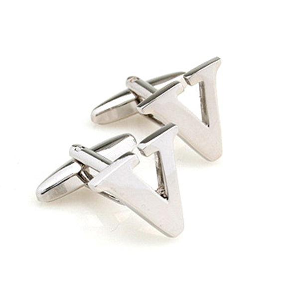 Number Letter Plain Colour Metal Cufflinks