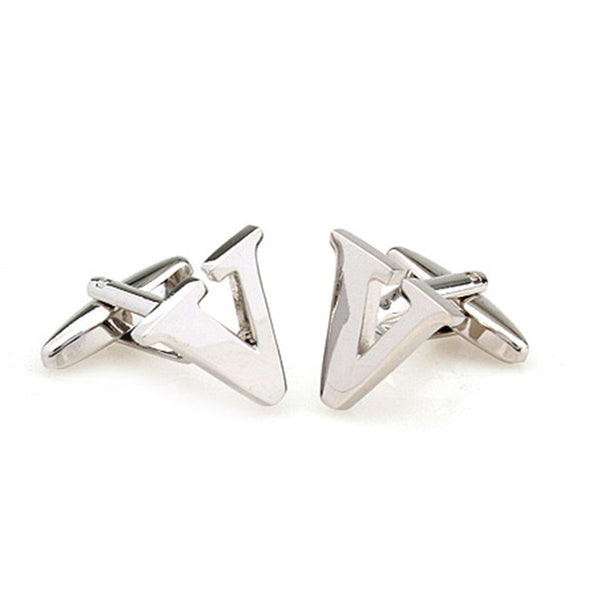 Number Letter Plain Colour Metal Cufflinks