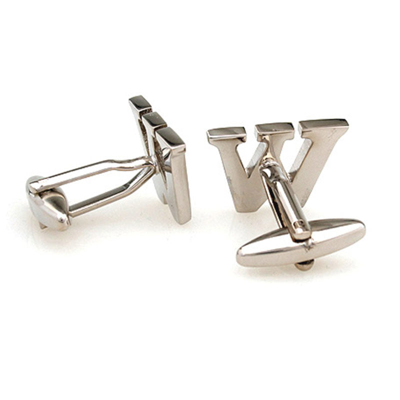 Number Letter Plain Colour Metal Cufflinks