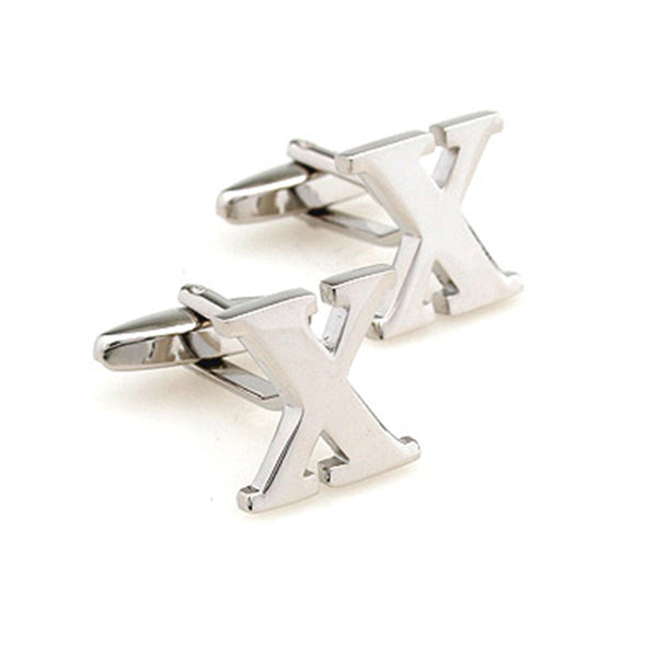 Number Letter Plain Colour Metal Cufflinks