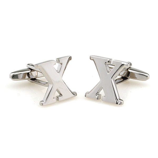 Number Letter Plain Colour Metal Cufflinks