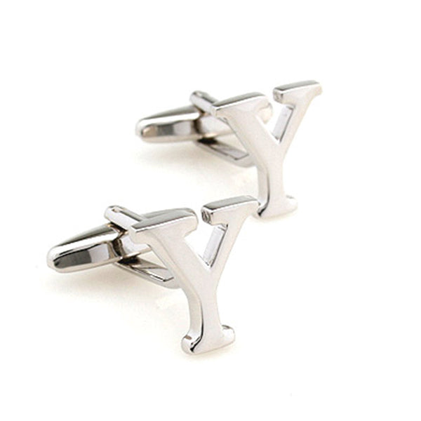 Number Letter Plain Colour Metal Cufflinks