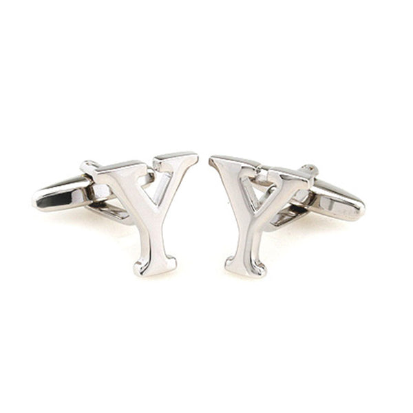 Number Letter Plain Colour Metal Cufflinks