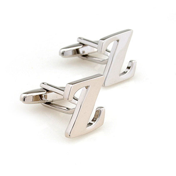 Number Letter Plain Colour Metal Cufflinks