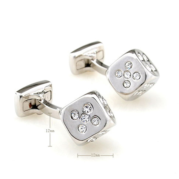 Movies Gambling Crystal Zircon Cufflinks