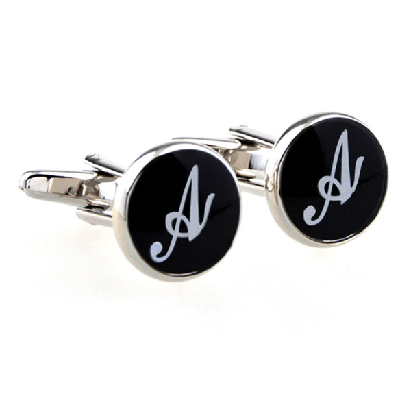 Number Letter Enamel Dropping Glue Cufflinks